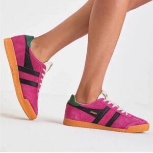 Gola Elon Retro Sneakers | Fuchsia Evergreen Black | 6.5 (Fits 7) | Very Good